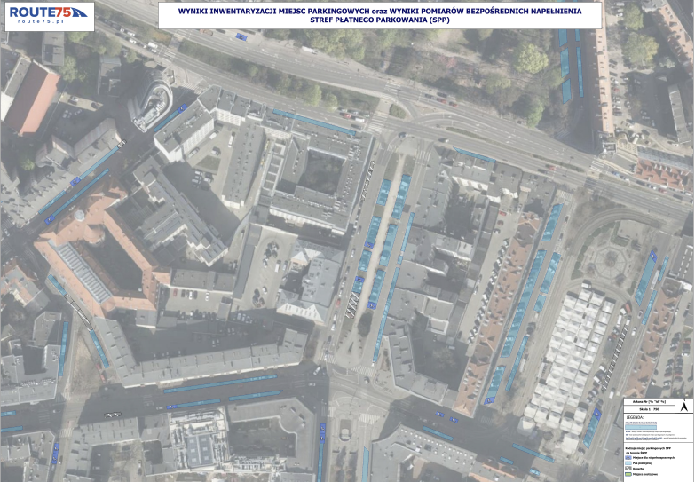 Mapa inwentaryzacji miejsc parkingowych