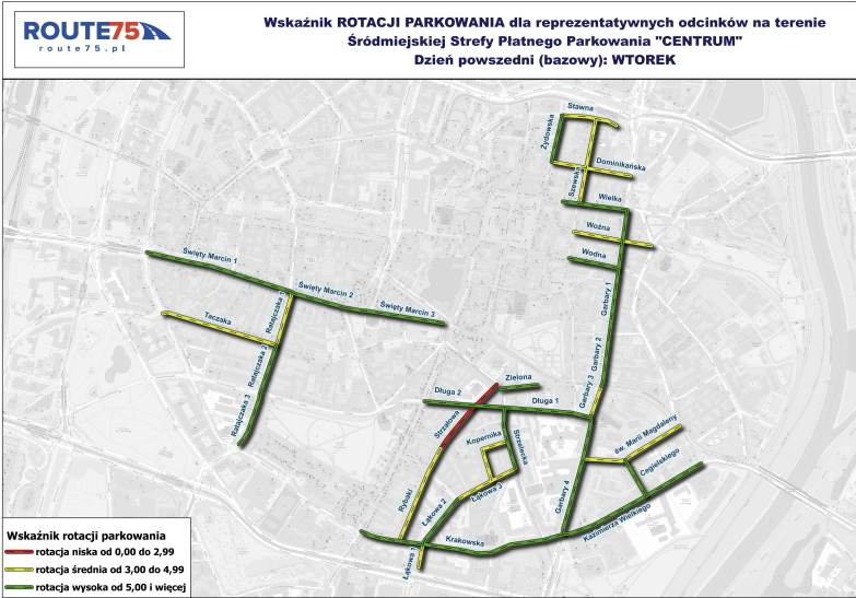 Mapa pomiarów ruchu drogowego w środowisku GIS