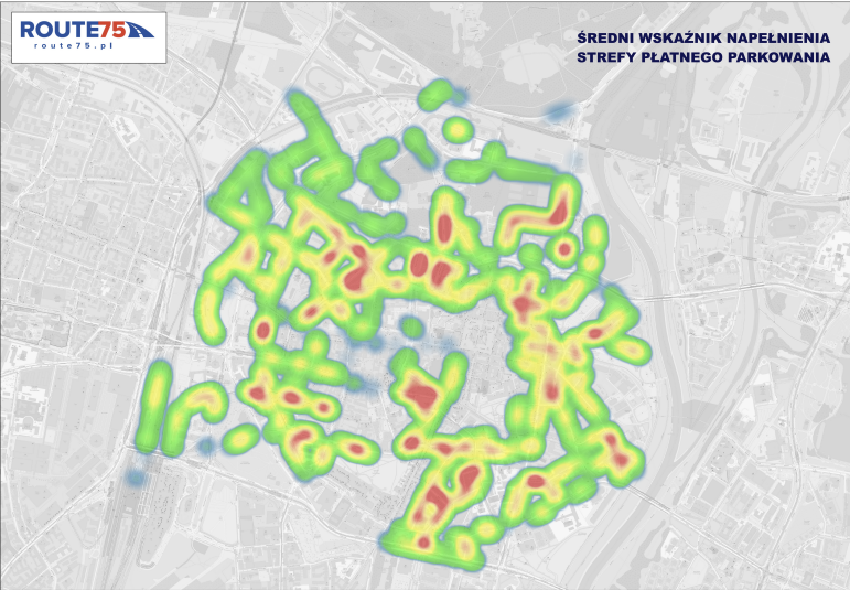 Mapa GIS natężenia ruchu drogowego - analiza Route75